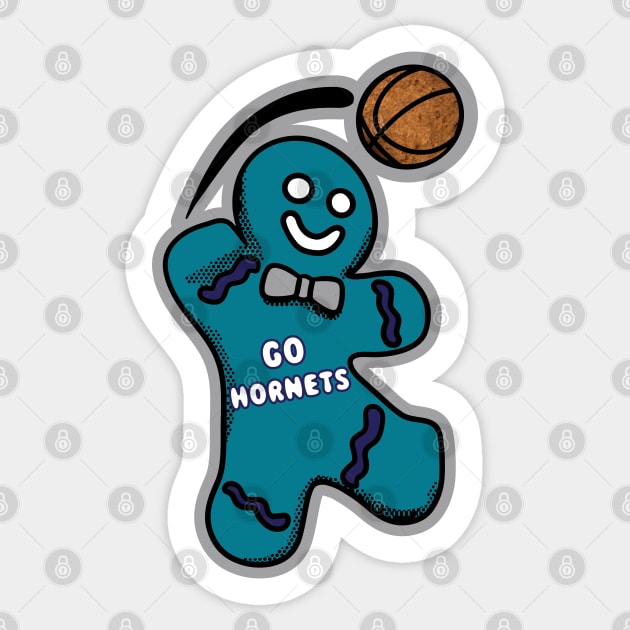 Charlotte Hornets Gingerbread Man Sticker by Rad Love